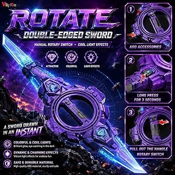 Double-Edged LED Toy Sword – Futuristic Light-Up Saber with Color-Changing Effects