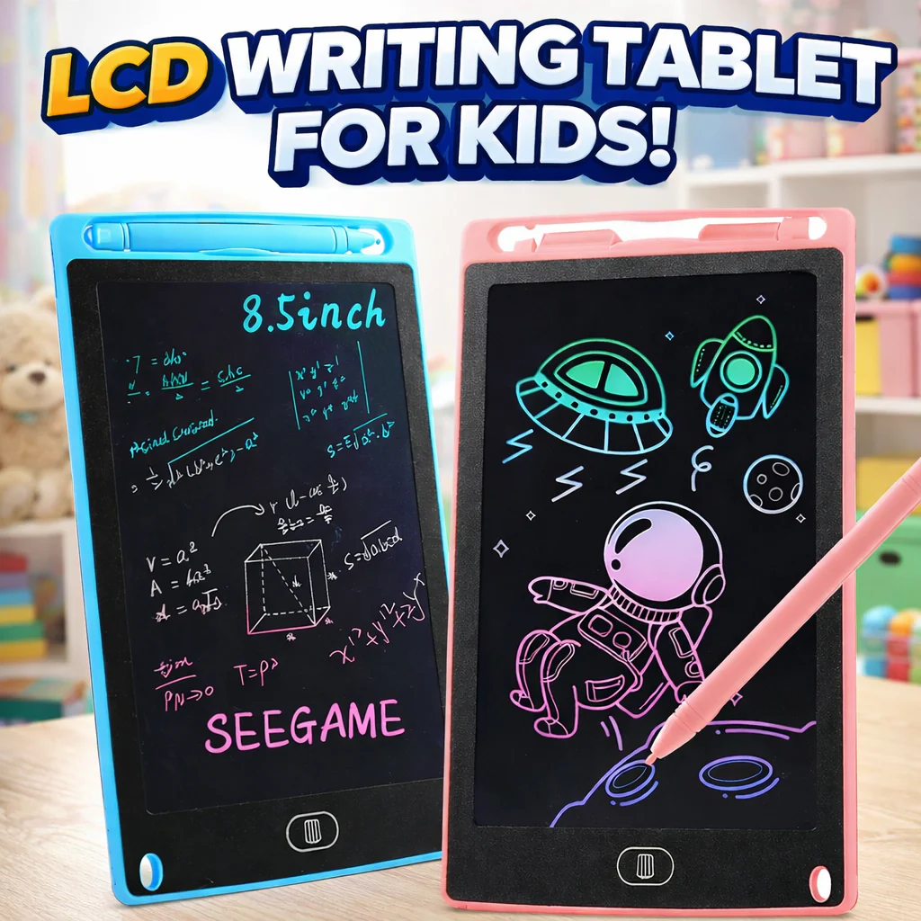 8.5 Inch Colorful LCD Writing Tablet for Kids – Reusable Electronic Drawing & Writing Pad with Stylus | Digital Memo Board
