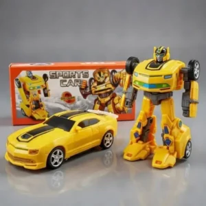 2-in-1 Transforming Robot Sports Car Toy – Automatic Convertible Robot Car with Lights & Sound for Kids