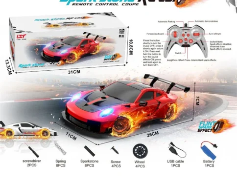 AK Toys Spark Stone Concept RC Car | High-Speed Remote Control Coupe with Spark Effect & LED Lights
