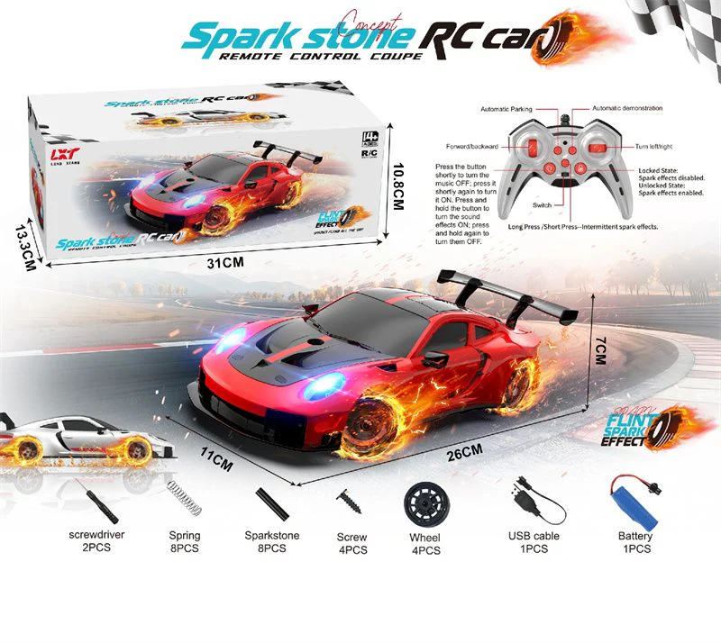 AK Toys Spark Stone Concept RC Car | High-Speed Remote Control Coupe with Spark Effect & LED Lights