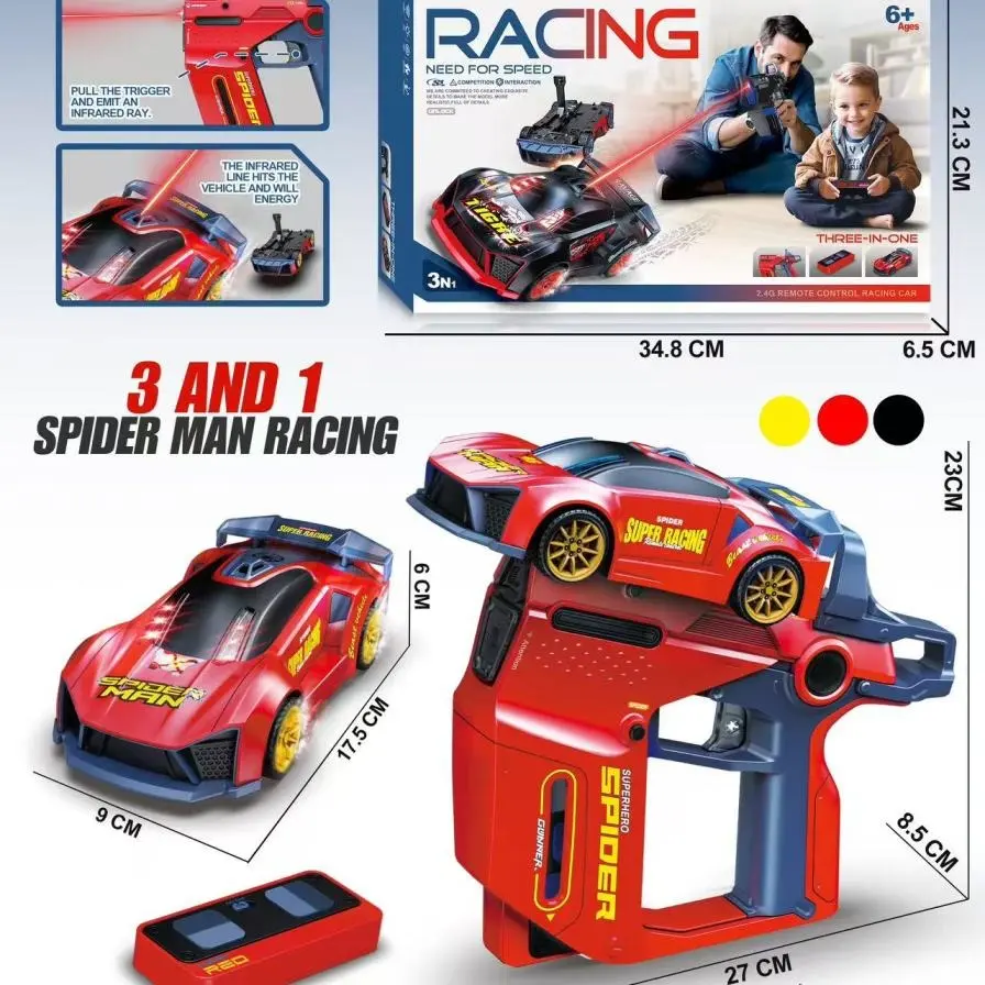 2.4GHz Infrared Laser Shooting Remote Control Racing Car – Rechargeable RC Battle Car with LED Lights & Sound for Kids