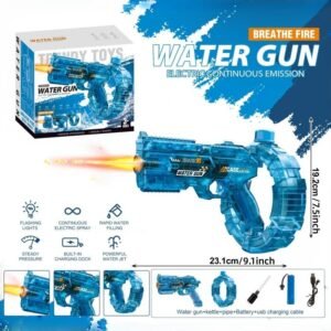 Trendy Toys Electric Continuous Water Gun – Rechargeable Automatic Water Blaster with LED Light for Kids & Adults