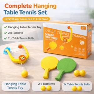 Hanging Table Tennis Trainer for Kids – Indoor Portable Ping Pong Training Toy (3+ Years)