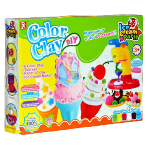 Color Clay DIY Ice Cream Play Set for Kids – Modeling Clay Toy with Extruder Machine, Molds & Accessories | Creative Educational Toy (3+ Years)