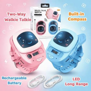2-in-1 Kids Walkie Talkie Watch with LED Projection Light – Long Range Rechargeable Communication Toy for Boys & Girls (3+ Years)