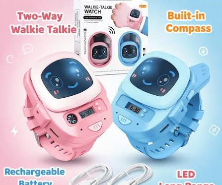 2-in-1 Kids Walkie Talkie Watch with LED Projection Light – Long Range Rechargeable Communication Toy for Boys & Girls (3+ Years)