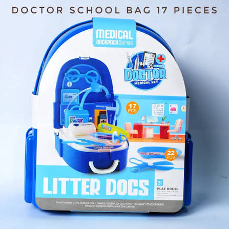 Kids Pretend Play Backpack Toy Set – Doctor Set, Kitchen Set, Tool Set, Ice Cream Shop & Princess Makeup Set | Educational Role Play Backpack for Boys & Girls