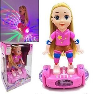 Balance Car Doll Toy with Music, LED Lights & Automatic Stunt Action | Dancing Electric Balance Scooter Doll for Kids