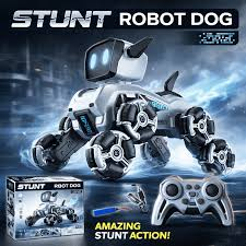 RC Stunt Robot Dog Toy | Rechargeable Remote Control Smart Robot Dog with LED Lights, Music, Dancing & 360° Stunt Actions