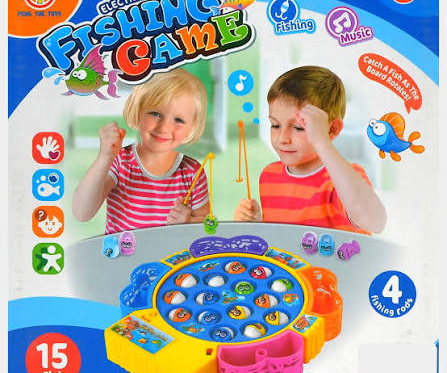 Electric Musical Fishing Game Toy for Kids with Rotating Board & Fishing Rods | Interactive Educational Fishing Game (1-4 Players)