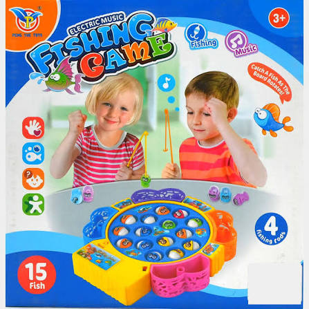Electric Musical Fishing Game Toy for Kids with Rotating Board & Fishing Rods | Interactive Educational Fishing Game (1-4 Players)