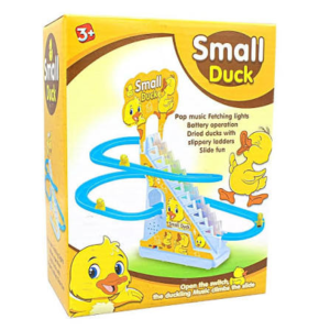 Small Duck Climbing Stairs Toy with Music & LED Lights – Electric Duck Slide Track Toy for Kids | Battery Operated Educational Toy (3+ Years)