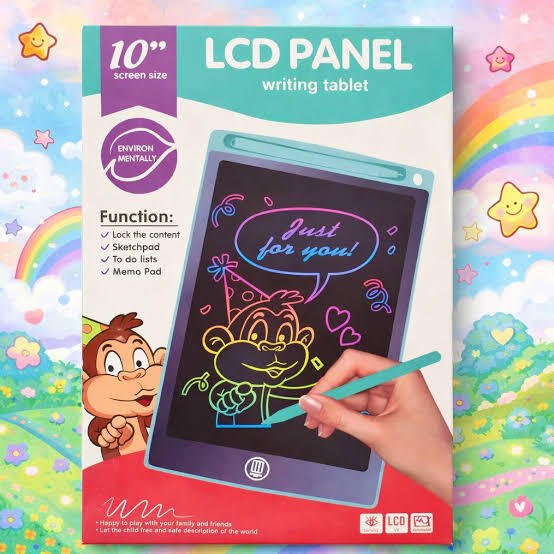10 Inch Colorful LCD Writing Tablet for Kids – Reusable Digital Drawing & Writing Pad with Stylus | Electronic Memo Board