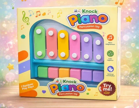 2-in-1 Kids Piano & Xylophone Toy | 5-Key Rainbow Musical Toy for Toddlers (3+ Years)