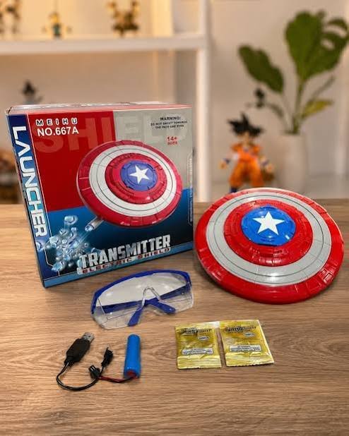 Captain America Electric Shield Launcher Toy 667A | Orbeez Water Beads & Foam Dart Blaster for Kids