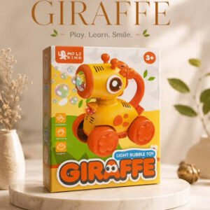 Giraffe Bubble Stroller Toy with Lights & Music | Interactive Bubble Making Walking Toy for Kids