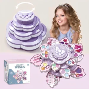 Angel’s Wings 2-in-1 Kids Makeup Set | Pretend Makeup Beauty Kit for Girls with Cosmetic Accessories