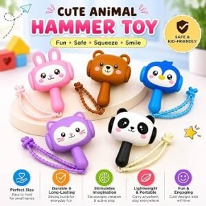 Cute Animal Wooden Rattle Toy for Babies & Toddlers | Colorful Sensory Teething & Shaking Toy